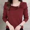Una generación de primavera y otoño 2025, nueva camiseta de manga larga con cuello cuadrado y lazo con cuentas de uñas, ropa de mujer ajustada de moda