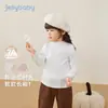 Camiseta Base Infantil para Meninas, Camiseta de Manga Longa, Roupa Quente de Primavera para Crianças Pequenas, Roupa de Primavera para Meninas, Blusa de Gola Alta Infantil