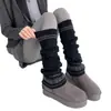Calcetines holgados estilo coreano Fair Isle para otoño e invierno, tejido grueso con diseño de copo de nieve, adelgazantes y cálidos, calcetines grises para fitness y yoga para mujer