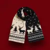 Cachecol de Alce de Natal Ano Novo Estilo Inverno para Casal Masculino e Feminino Mais Fácil de Combinar Cachecol Quente de Lã Tricotado de Comprimento Médio