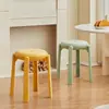 Taburete de Plástico Moderno Sencillo para Mudanza de Casa Espesor Grueso para el Hogar Apilable Duradero Redondo Alto