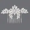 Suministro Transfronterizo de Peines para el Cabello de Flor de Zirconia, Accesorios de Lujo Europeos y Americanos para el Cabello de Novia, Peines para Sesión de Fotos de Boda Vintage, Venta al por Mayor