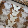 Tela de encaje de mariposa soluble en agua bordada con malla tridimensional de cuentas de clavo resistente, accesorios de ropa, material para vestido de novia