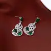Nuevos Pendientes Colgantes de Calabaza Incrustados con Circonita de Aguja de Plata Estilo Chino, Pendientes de Botón Elegantes Versátiles Vintage con un Diseño Único para Mujer