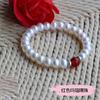 Pulsera de anillo único de perla de agua dulce natural 8-9 mm cuerda elástica Ágata Perla pulsera para mujer nueva avanzada versátil
