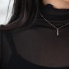 Corea del Sur Collar Simple de Circonita de un Carácter para Mujer Diseño Nicho Mini Colgante Geométrico Celebridad de Internet Cadena Clavicular de Acero Inoxidable