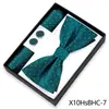 Conjunto de 3 Peças Gravata Borboleta Lenço de Bolso Masculino Caixa de Presente Decoração de Camisa para Casamento Banquete Gravata Borboleta Flor de Gravata Fabricante