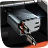 Cargador de teléfono para coche con carga súper rápida, carcasa de aleación de aluminio, cable retráctil cuatro en uno, cargador de coche, accesorios automotrices en stock