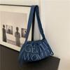 Moda Tailandesa Mujer Delicada Bolso de Mezclilla Tipo Empanada 2024 Nuevo Estampado de Letras Bolso de Hombro con Cordón