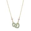 Nuevo collar con doble anillo de amor de jade hetiano, eslabón de perla, cadena de clavícula exquisita y atmosférica de alta moda para mujer