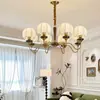Lámpara de araña estilo vintage para la sala de estar, luz principal con una sensación de lujo ligero y alta gama, retro y elegante estilo Bauhaus, lámpara de hierro de 6 luces para el comedor