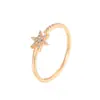 Anillo de Estrella de Seis Puntas de Plata de Ley 925 con Circonita para Mujer, Nuevo Modelo Más Vendido con Diamantes, Anillo para Dedo Índice, Estilo Europeo y Americano, Versátil y Moderno