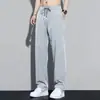 Venta Directa de Fábrica Pantalones de Seda Hielo Finos de Verano para Hombre, Pantalones de Vestir Holgados Rectos con Caída, Pantalones Largos Deportivos Casuales de Secado Rápido