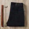 Estação Europeia outono e inverno 2022 calças retas grossas com bolso sarja de algodão importado calças jeans retas casuais de negócios para homens