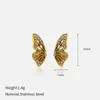 Pendientes de Acero de Titanio con Diseño de Nicho Oro Real de 18 Quilates Nuevos Pendientes de Estrella de Cinco Puntas Pendientes de Estrella en Forma de C a la Moda Pendientes