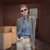 Camisa de punto de estilo intelectual tipo dos piezas para mujer, cuello alto vintage, vibra relajada de "old money", adelgazante y elegante, adecuada para ir al trabajo