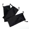 Bolsa de Tecido para Óculos com Cordão Preto Bolsa Macia Portátil à Prova de Poeira Bolsa para Joias Bolsa para Óculos de Sol Bolsa para Óculos de Sol