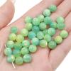 Cuentas redondas de resina con diseño de cielo estrellado, de dos colores, doradas, sueltas, hechas a mano, para teléfono móvil, accesorios para collar y cadena.