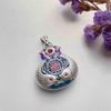 Modelo Nuevo 2024 Plata Pura 999 Esmalte Horneado Azul Artesanal Piscis Koi Bolsa de la Suerte Colgante Collar Esmalte Antiguo Retro