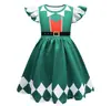 Vestido de Navidad de Manga Voladora para Niños de Venta Caliente Transfronteriza Vestido de Princesa con Estampado Digital 3D de Copo de Nieve Papá Noel para Mujer