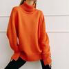 Suéter de cuello alto de color sólido transfronterizo Europeo y Americano Otoño e Invierno 2025 Estilo Clásico Versátil Holgado Elegante Suéter Pulóver