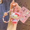 Llavero con pulsera de cuentas de Sanrio con dibujos animados auténticos, llavero creativo para bolso de coche Coolomi, colgante de muñeca