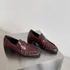 Mocasines Plegables Retro Británicos para Mujer, Zapatos Pequeños de Cuero Versátiles Slip-on para el Commuter Perezoso, Zapatos de Tacón Grueso