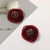 Versão coreana de florzinha de rede com borda queimada de cristal, botão de flor, DIY, grampo de cabelo trançado à mão, acessórios de cabelo, material para brincos, atacado