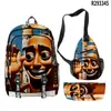 2025 Conjunto de Três Peças Mochila Escolar Mochila de Ombro Estojo de Lápis Homem de Palito de Madeira Transfronteiriço Shanhaijing Tungtungtung