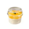 Taza de Pudín Especial para Leche de Doble Pared Gelatina de Leche de Coco Bol de Yogur Caja de Embalaje Desechable de Plástico Transparente para Postre de Gelatina de Frutas