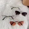 Gafas de Sol con Marco de Metal Nuevas Transfronterizas Gafas Europeas y Americanas Incrustadas de Diamantes Ojo de Gato de Perla Gafas de Marco Grande Gafas de Sentido para Mujer