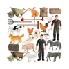 Granja de Animales de Corral Simulada Ranch Granja Muñeca Señora Carrito Set de Adornos Decoración de Mesa de Arena Accesorios Cognición Infantil