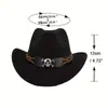 Sombrero Transfronterizo Cabeza de Vaca Cinturón Decorativo Estilo Étnico Retro Cuero PU Remache Cinturón Tejido a Mano Accesorios para Sombrero Vaquero