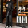 Jeans de Corte Diagonal Estilo Americano Nuevos para Primavera 2026 para Hombres y Mujeres, Marca de Moda Hip-Hop de Calle, Pantalones Rectos Holgados de Tallas Grandes