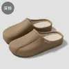 Pantuflas de felpa de algodón con punta cerrada de EVA para mujer, impermeables, cálidas, para uso en interiores en casa, antideslizantes, cómodas pantuflas de algodón para mujer