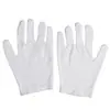 Guantes Blancos de Algodón Puro de Doble Cara para Comercio Exterior, Trabajo en Obra, Guantes de Protección Laboral, Guantes Protectores Engrosados con Perlas y Etiqueta de Artesanía