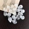 Cabujón Oval de Cristal Blanco Natural al por Mayor, Base Plana para Anillo, Accesorios Semi-Terminados para Incrustar Hechos a Mano para Bricolaje del Fabricante