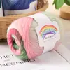 Fio de Lã Tingido em Seção Fio de Lã Arco-Íris Fio Fino Fantasia Fio para Xale Chapéu Lenço Tricô à Mão Espessura Média