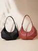Bolsa Dumpling Personalizada Versátil de Nicho Couro Bovino de Primeira Camada Bolsa Transversal Feminina Grande Capacidade Sensação de Alto Padrão Couro Genuíno Bolsa de Ombro