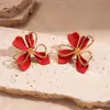 Pendientes Exagerados de Flor Hueca Estilo Europeo y Americano Aguja de Plata, Pendientes de Lujo Ligero de Gama Alta, Accesorios para Orejas de Temperamento Elegantes y Exquisitos