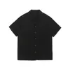 Yidao Vintage 2026 Verão Nova Tendência Japonesa Cor Sólida Bolso Simples Patch Manga Curta Solta Gola Cubana Camisa Masculina