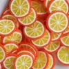 Simulación rodaja de fruta de 1 cm rodaja de fruta grande rodaja de fruta de arcilla blanda rodaja de fruta de arcilla blanda masa de pegamento de crema accesorios de pastel de simulación