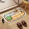 Capibara Alfombra de Piso Absorbente de Diatomeas para Baño Alfombra de Pie Antideslizante de Secado Rápido para Inodoro Alfombra de Piso Resistente a la Suciedad para Puerta de Inodoro