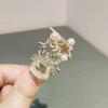 Clip de pelo con forma de estrella de diamante estilo coreano, elegante accesorio para el cabello con perla, para mujer, con cola de caballo alta, artefacto fijo, clip de tiburón