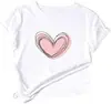 Camisetas de Verano Divertidas con Estampado de Corazones para Mujer Sweatyrocks