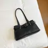 Bolsa de Hombro para Mujer Estilo Coreano Otoño e Invierno Estilo Chica Picante Bolsillo Debajo del Brazo Textura Versátil Bolso de Mano Casual para Viajes al Trabajo Bolso de Hombro Único
