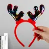 Faixa de Cabelo de Natal Aro de Cabelo Adulto Crianças Fantasia Acessórios de Cabelo Faixa de Cabelo de Natal Faixa de Cabelo com Galhos de Rena Adereço de Cabeça de Natal