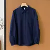 2026 algodón puro solapa color liso clásica básica bolsillo camisa primavera nueva moda versátil mujer simple camisa