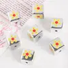 Dopamina Lindo Dibujo Animado Cachorro Girasol Plata Cubos Cuadrados DIY Bolsa de Cuentas Colgante Pulsera Material para Joyería Combinación