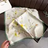 Pañuelo de Seda Cuadrado Estampado Rama de Flor de Magnolia Yiyun Chal de Sentido Avanzado Protección Solar Cuello Pañuelo Cuadrado Pequeño Pañuelo para Mujer